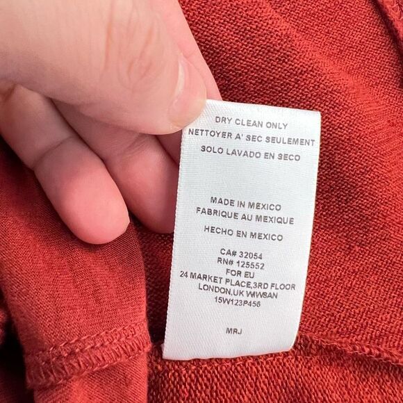 Dolan Anthropologie Long Sleeve Pleated Fit & Flare Burnt Orange Dress XS - Picture 9 of 10